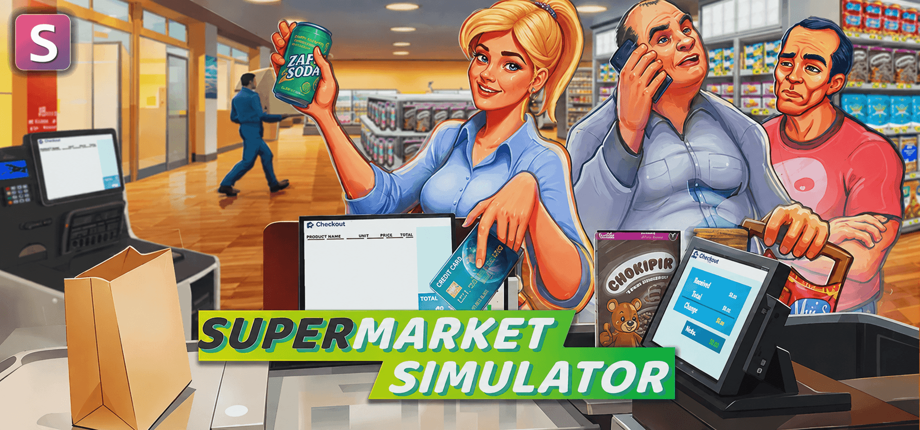 Supermarket Simulator with the Streamshot logo