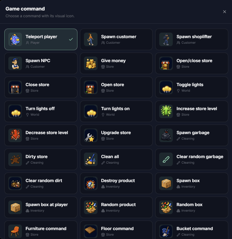 Streamshot Supermarket Simulator game command picker
